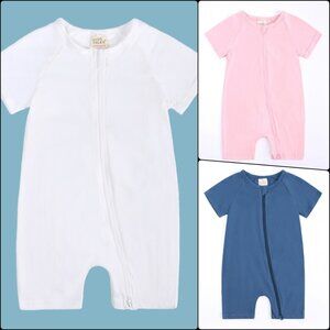 Unisex Baby Romper 3 Set Sleeper Bodysuit Cotton Short Sleeve Double Zipper 3-24